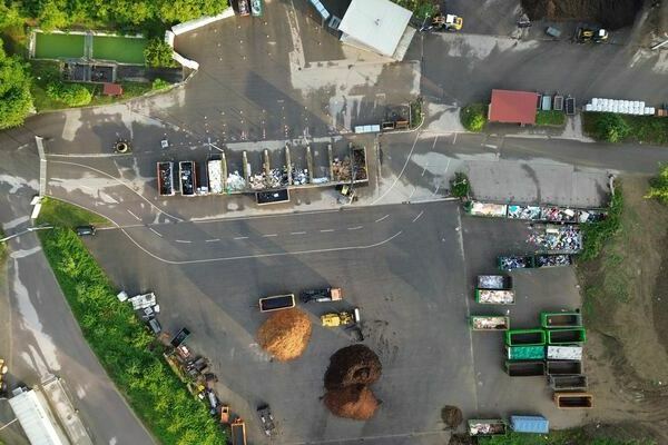 Bildquelle EBA, Luftbild der Gr�nkompostierungsanlage mit Blick auf den Recyclinghof